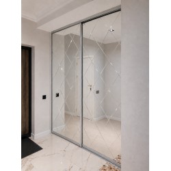 Uși glisante cu oglindă  romb pentru hol și dressing A-87
